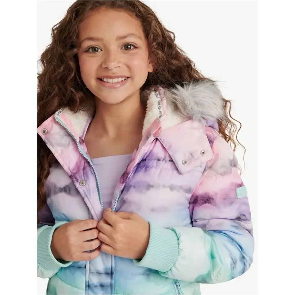 Girls Justice Matte Puffer Bomber Coat Size S